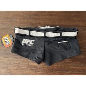 UFC Shorts Womens Small Black MMA Fight Championship Belt Coolmax New Tags RARE